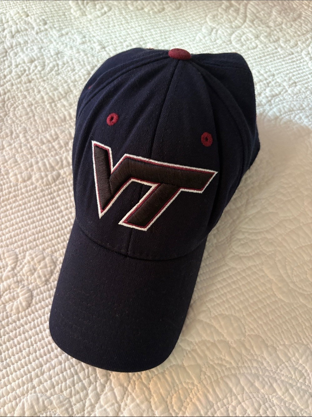 VT Logo Navy Baseball Cap with Maroon Accents